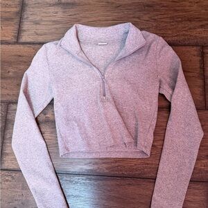 Sunday Best Light Gray Zip-Up Crop Top